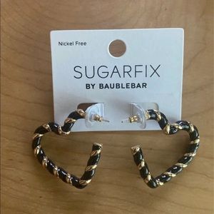 Sugarfix by baublebar heart earrings gold new